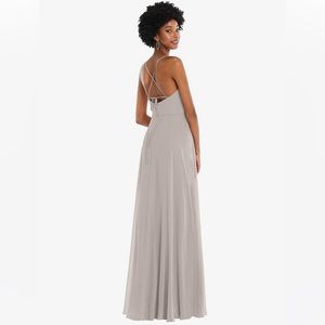 After Six Taupe Scoop Neck Bridesmaid Dress - Size 0